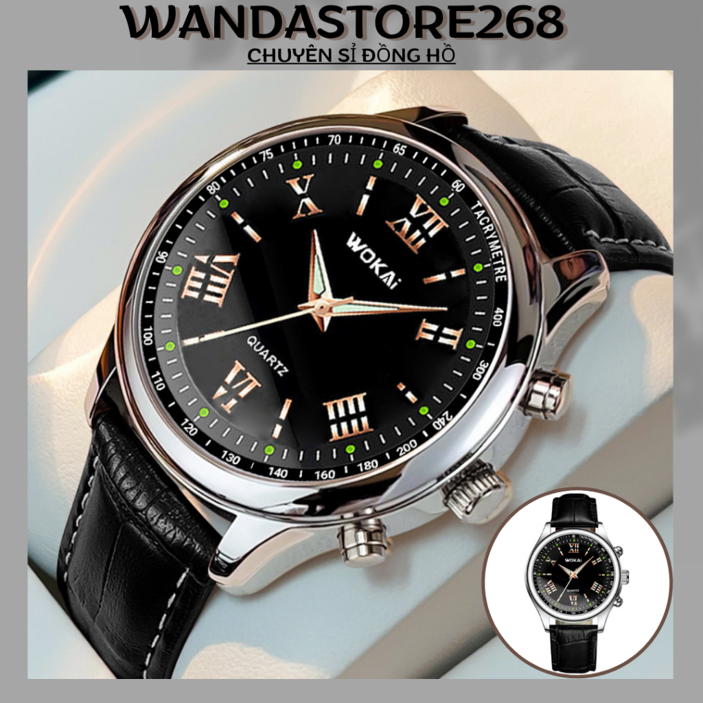 Đồng hồ nam dây da W3 thời trang lịch lãm