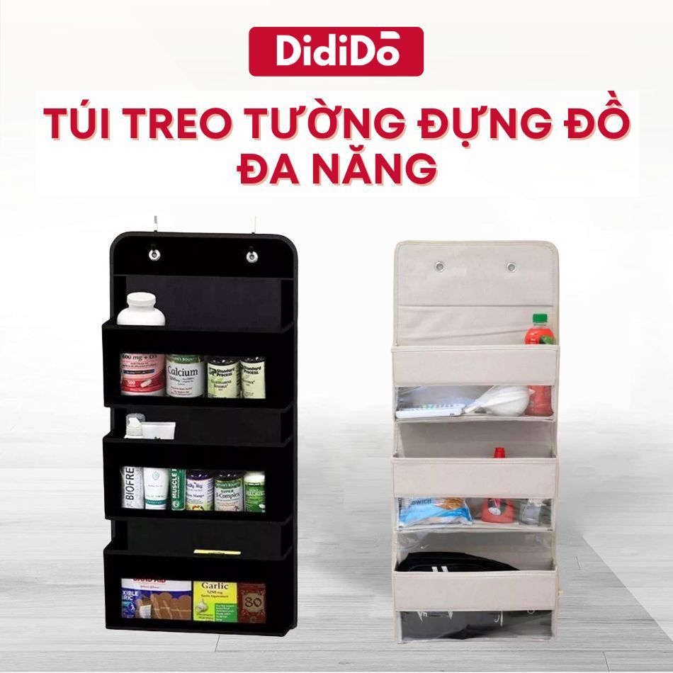Túi treo tường bằng vải oxford đựng đồ đa năng 3 ngăn cao cấp