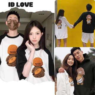 Áo Thun Khoác Hoodie Sweater Nam Nữ Local Brand IDLOVE  Áo Phông Cặp Đôi Form Rộng Trắng Đen OFC82
