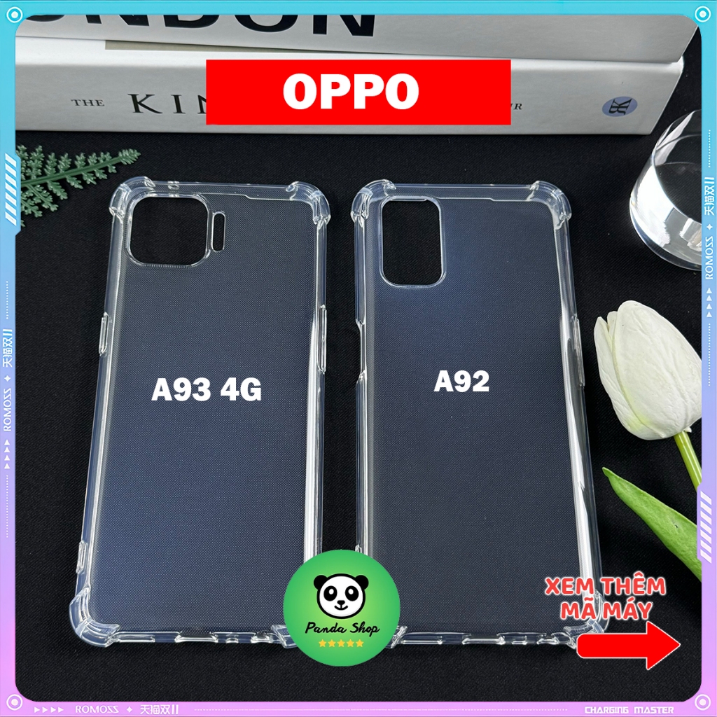 Ốp Oppo A92 / A93 4G Bảo Vệ Cam, Chống Sốc, Trong Suốt, Silicon