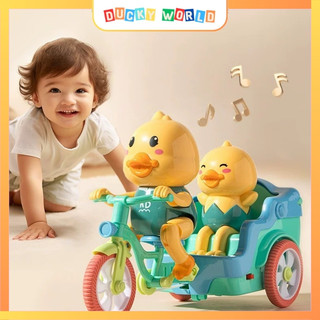Đồ chơi trẻ em vịt đạp xe đạp có nhạc có đèn phát sáng - chất liệu nhựa abs an toàn cho bé - ducky world