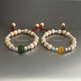 Vòng dâu mix Bi Bạc đá màu cho bé Sơ sinh - Quà tặng đầy tháng, thôi nôi ý nghĩa - Bạc thật TTA Jewelry