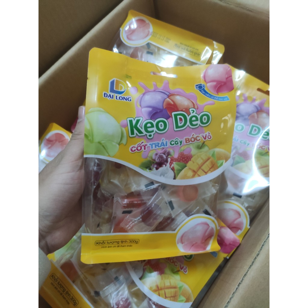 [300g] Kẹo dẻo cốt trái cây bóc vỏ - Đại Long