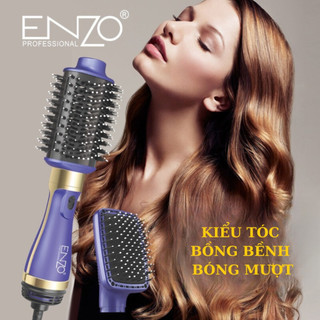 Lược điện chải tóc ION ÂM ENZO 4128 thương hiệu italia 4 trong 1, sấy uốn duỗi tạo phồng chuyên nghiệp Bảo hành 5 năm