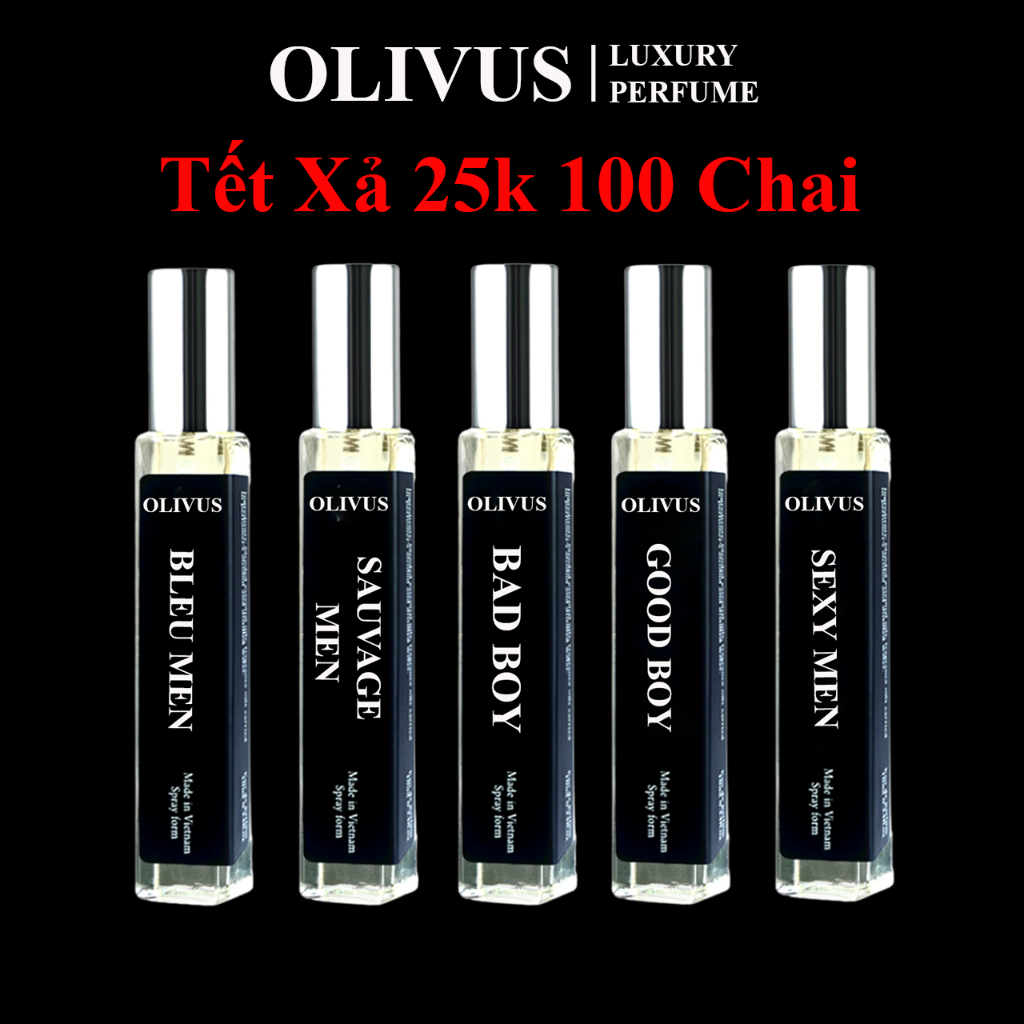 Nước hoa Nam OLIVUS Bad Boy, Good Boy, Sauvage Men 10ML cao cấp lịch lãm, sang trọng, nam tính, Lãng tử, Phong Trần