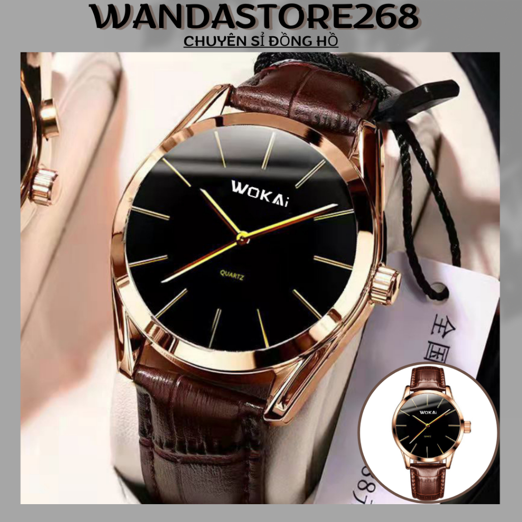Đồng hồ nam W10 dây da bản cao cấp thời trang lịch lãm