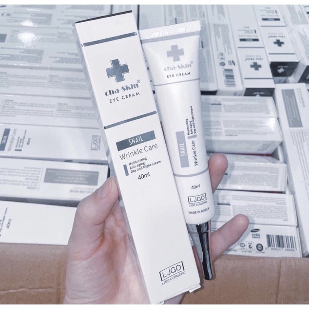 Kem mắt LJGO Snail Wrinkle Care Cha Skin Eye Cream Giảm Thâm Ngăn Ngừa Lão Hóa Mắt 40ML| Moska Shop