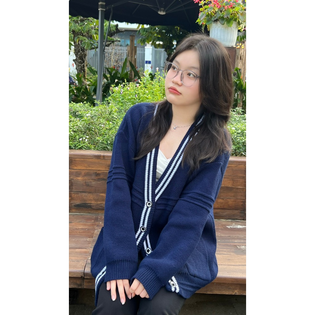 Áo Len Cardigan Local Brand Amee Studio/ Logo Thêu