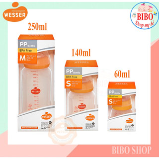 COMBO 3 BÌNH SỮA WESSER CỔ HẸP 60ML-140ML-240ML NHỰA PP