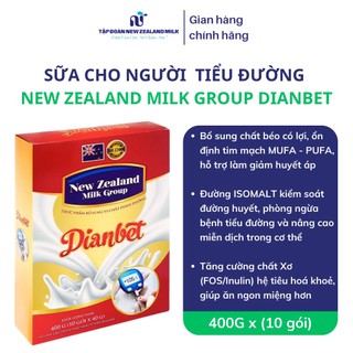 New Zealand Milk Group Dianbet Hộp 400g (10 gói *40g) - Sữa Cho Người Tiểu Đường, Nguy Cơ Mắc Bệnh Tiểu Đường