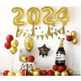 NHIỀU MẪU SET BÓNG TẾT 2024 HAPPY NEW YEAR (TẶNG BƠM, KEO)
