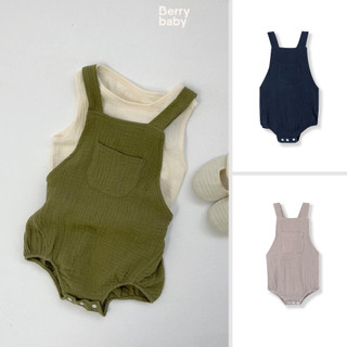 Body yếm bé trai BERRY dáng đùi trơn vải xô muslin mềm mát LUCAS