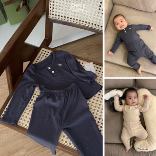 Bộ quần áo dài tay bé trai 0-5 tuổi BERRY BABY chất liệu cotton modal organic dày dặn ấm áp FINN