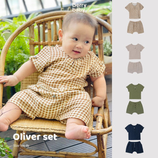 Đồ bộ cho bé BERRY nhiều màu mặc nhà vải xô muslin mềm mát OLIVER
