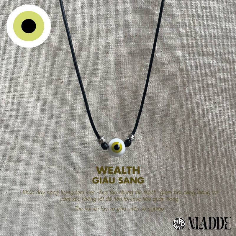 [Evil eye] Dây chuyền mắt quỷ evil eye phối dây sáp chống nước và khoá thép Madde