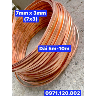 Thanh đồng đỏ ,đồng trần cuộn bản 7mm dày 3mm dài 5m /8m /10m