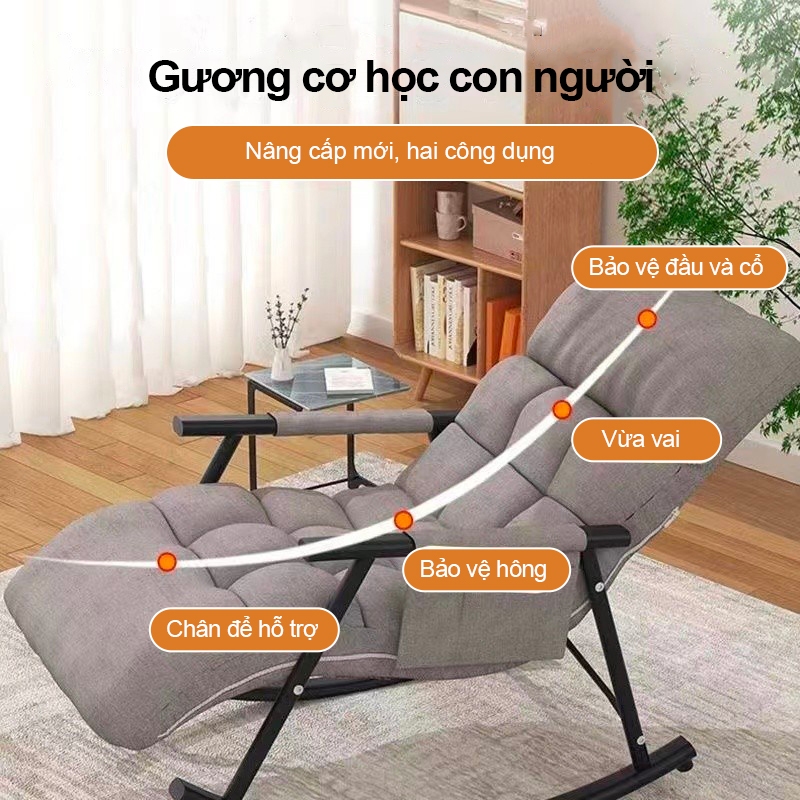 HEINO Ghế bập bênh ghế lười Nằm Thư Giãn Hiện Đại Hàng Nhập Khẩu nguyên chiếc chất liệu da dày dặn | BigBuy360 - bigbuy360.vn