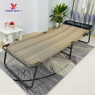 Giường xếp lưới thổ cẩm tiêu chuẩn Nhật Bản size đại văn phòng, giường gấp gọn ngủ trưa thép sơn tĩnh điện bền chắc chắc