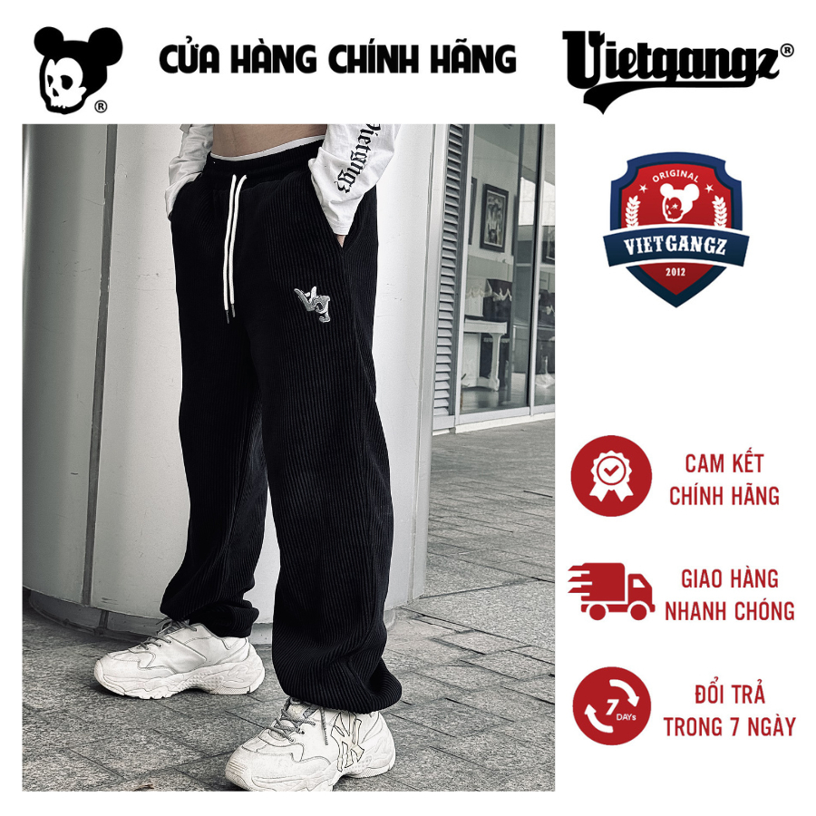 Quần Jogger Unisex Form Rộng Chất Liệu Nhung Tăm Dày Dặn Chính Hãng VIETGANGZ