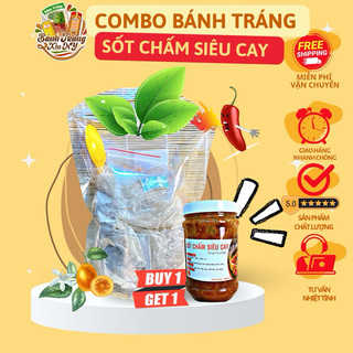Bánh tráng phơi sương - combo bánh tráng phơi sương chấm sốt tắc siêu cay . -