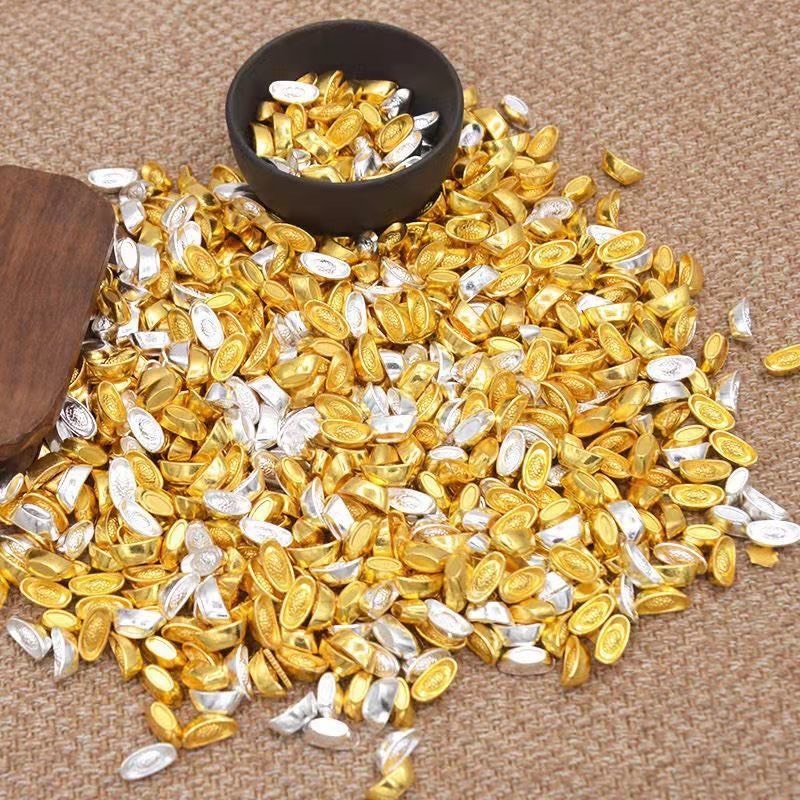 THỎI VÀNG BẠC THẦN TÀI KÍCH THƯỚC 1 CM BÌNH AN MAY MẮN