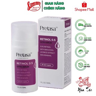 Serum trẻ hóa da, mờ nếp nhăn Karmel Pretasa Retinol 0.5% Extra  (30ml)