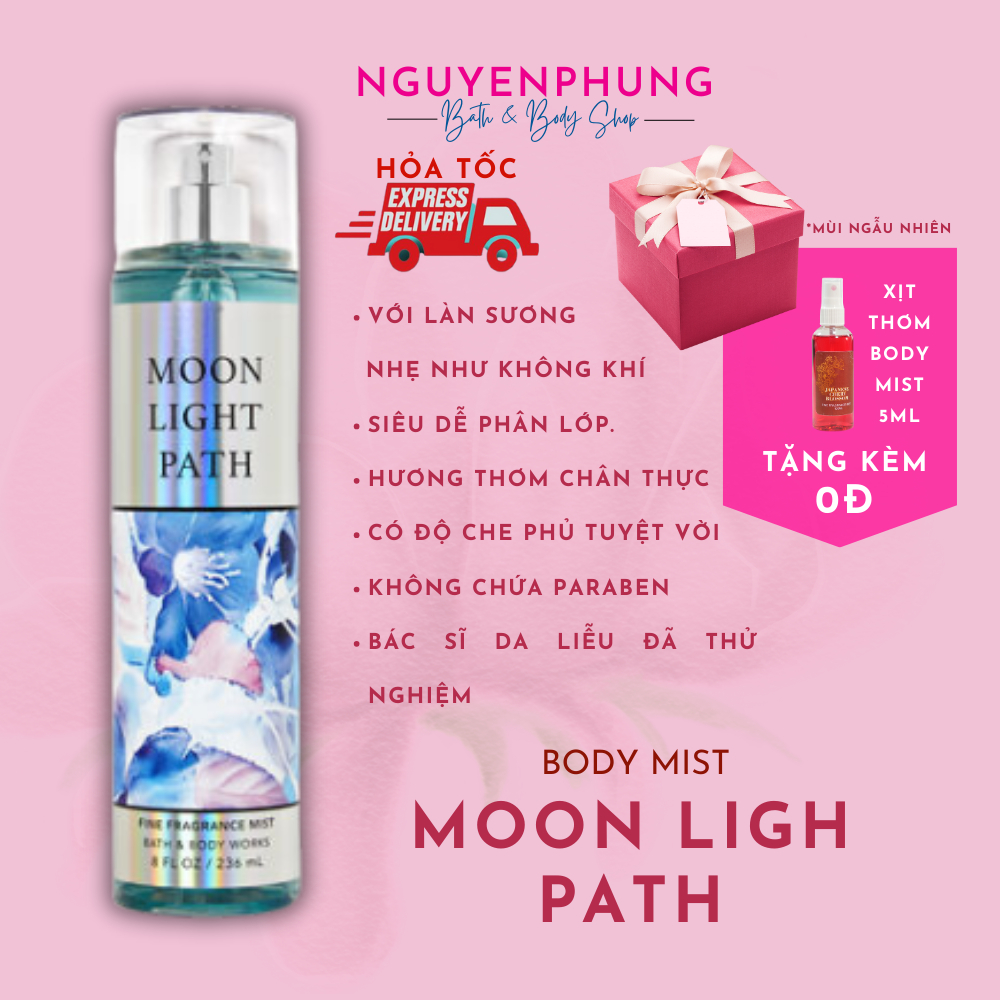 Xịt thơm body mist Moonlight Path - Bath And Body Works 236ML