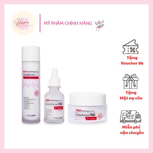combo Kem dưỡng serum 7 Day Whitening Program Glutathione700V Cream