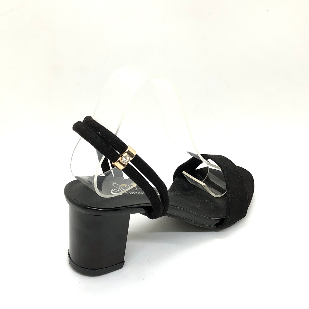 Giày sandal cao gót vuông 5p quai bản ngang 2 kiểu mang
