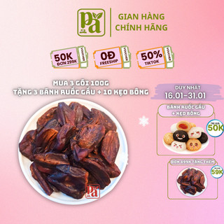 Hồng xiêm sấy dẻo Sapoche sấy dẻo Phú An, mứt hồng xiêm đồ ăn vặt healthy foods gói 100g