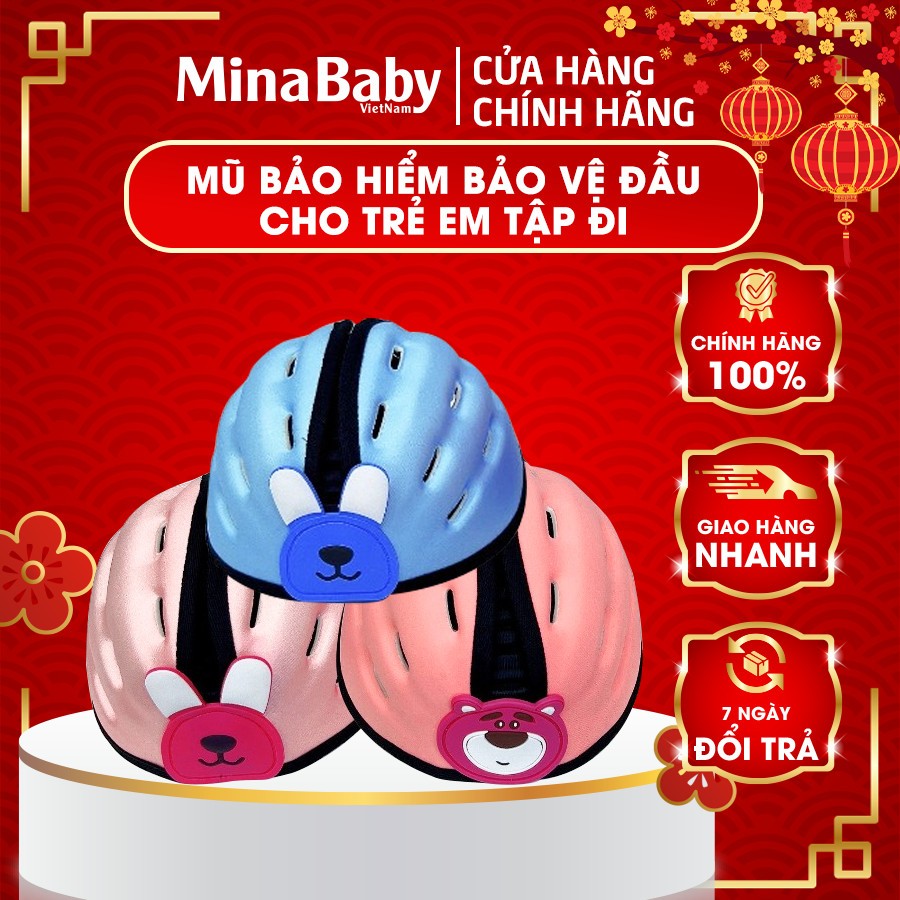 Mũ bảo hiểm bảo vệ đầu cho trẻ em tập đi/ tập ngồi xe/ chạy xe đạp hình thú ngộ nghĩnh