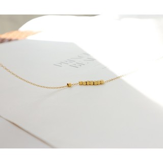 Lắc Chân Nữ Chuỗi Hạt Vuông Đơn Giản Titan Ko Đen TT4742