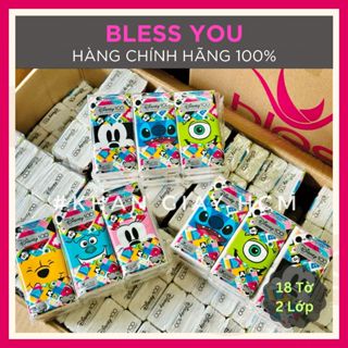 Combo 6 Gói - Khăn Giấy Bỏ Túi BLESS YOU, Khăn Giấy Khô Mini Disney - Hàng Chính Hãng