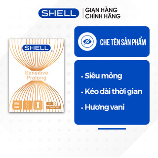 Bao cao su Shell Sensitive Prolong siêu mỏng 0.03mm, kéo dài thời gian hộp 3 cái | SHELL CHÍNH HÃNG