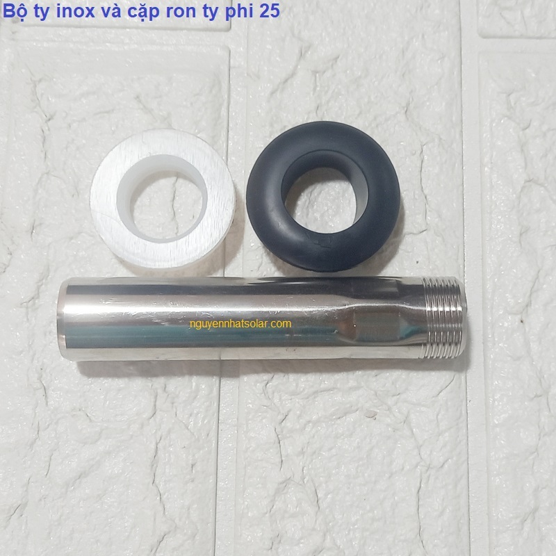 Combo 1 ron silicon 25 + 1 ron cao 25 + 1 ty inox phi 25 cho máy nước nóng năng lượng mặt trời