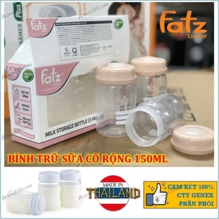 Thái Lan - Bộ 3 bình trữ sữa mẹ cổ rộng 150ml Fatz Fatzbaby - FB0120N