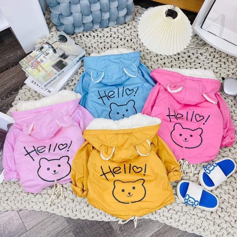 Áo khoác gió nót lông cừu dày dặn size 8_26kg