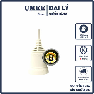 Đui đèn kín nước 27ld, dây dài 10cm, đui đèn ngoài trời
