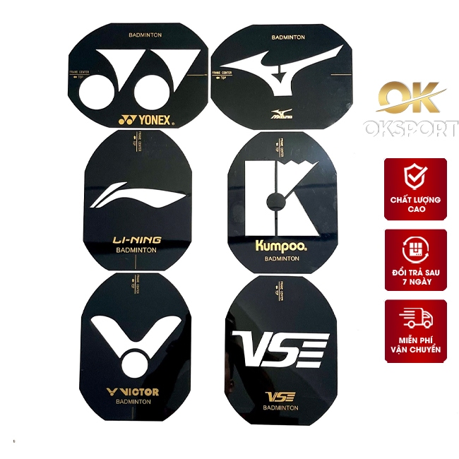 Khung logo sơn mặt vợt cầu lông chuyên dụng Yonexx, Liningg, Victorr, Kumpoo, Mizunoo và mực sơn
