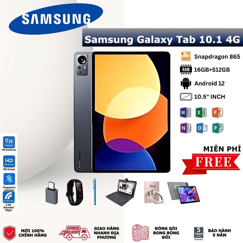 Máy tính bảng Samsung Galaxy Tab 10.1 | 12+512GB | 4G | Android 8.1 Mediatek MT6735 | 10000mAh 1080x960 IPS | BigBuy360 - bigbuy360.vn