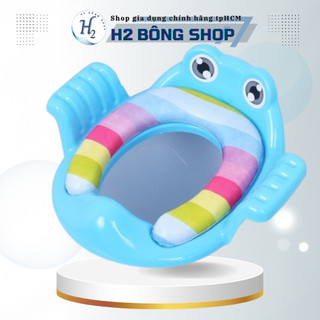  Bệ lót bồn cầu thu nhỏ có tay vịn cho bé Lót bệ hình con ếch đáng yêu cho bé tập đi vệ sinh 