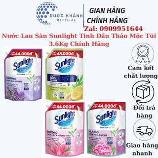 Nước lau sàn sunlight tinh dầu thảo mộc túi 3.6kg chính hãng