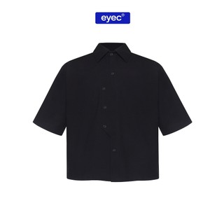 Áo sơ mi EYEC tay ngắn form crop màu đen nam nữ unisex