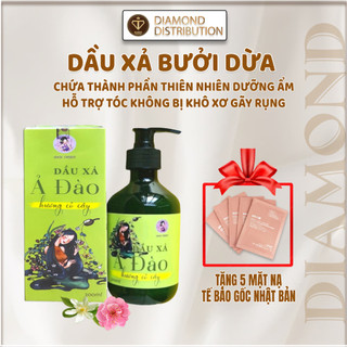 Dầu Xả Ả Đào 300ml làm mềm tóc, chống gãy rụng, kích thích mọc tóc  (Tặng 5 Mặt nạ Tế bào gốc Nhật Bản)