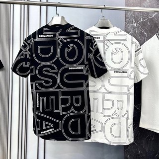 Áo phông DSQ in kín 2 màu đen, trắng,chất cotton,chuẩn fom,hn