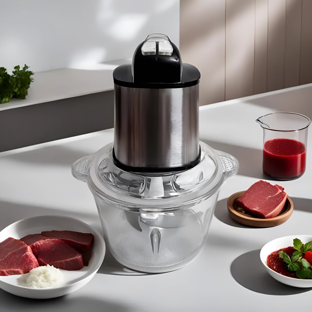 Máy Xay Thịt Cối Thủy Tinh 2L Công Suất 300W, Máy Xay Thịt 4 Lưỡi Dao Sắc Bén, 3 Nấc Điều Chỉnh Xay Đa Năng X493