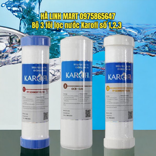 Bộ 3 lõi lọc nước Karofi số 1 2 3 - Lọc các tạp chất hữu cơ, rỉ xét, bùn đất, Hàng chính hãng