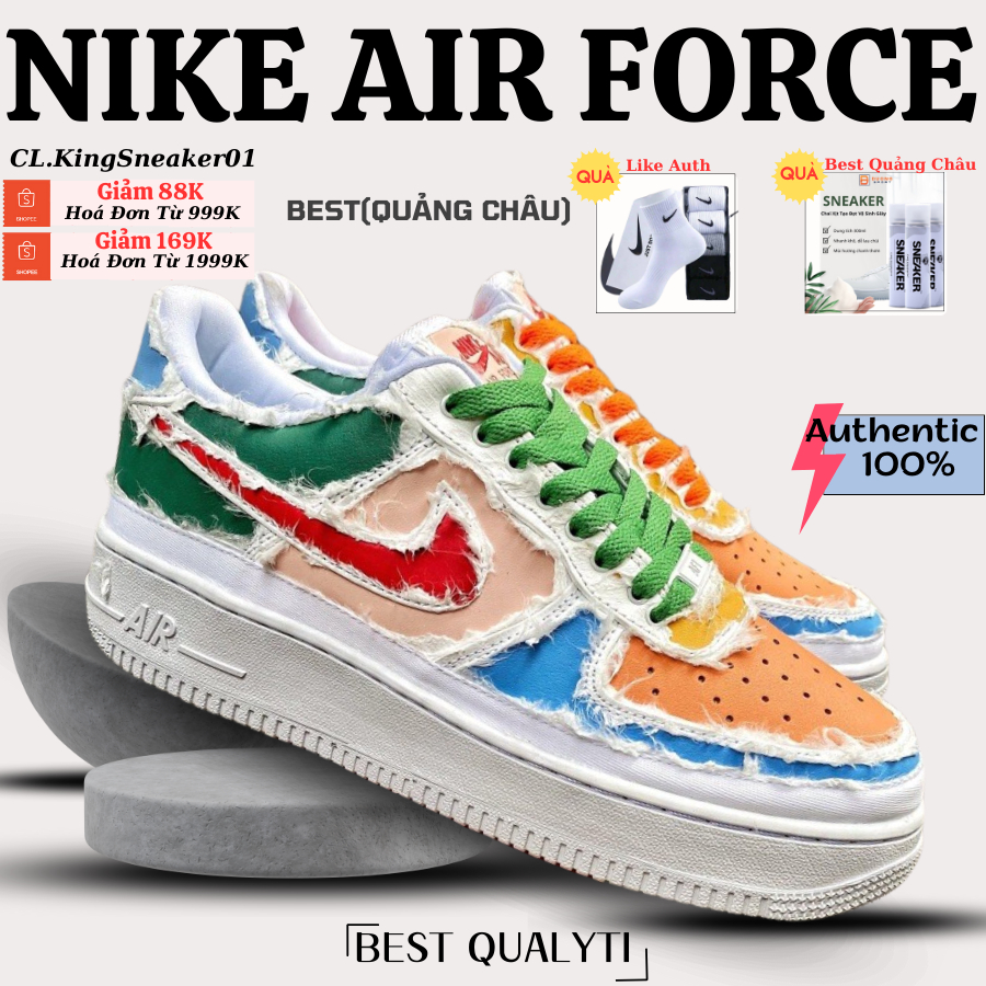 Giày Nike_ Air _Force 1LX Tear_Away Xé Rách Vải Hàng Chính Hãng-Thiết Kế 3 Lớp Vải Xé Hàng Chuẩn Trung|Fullbill PK
