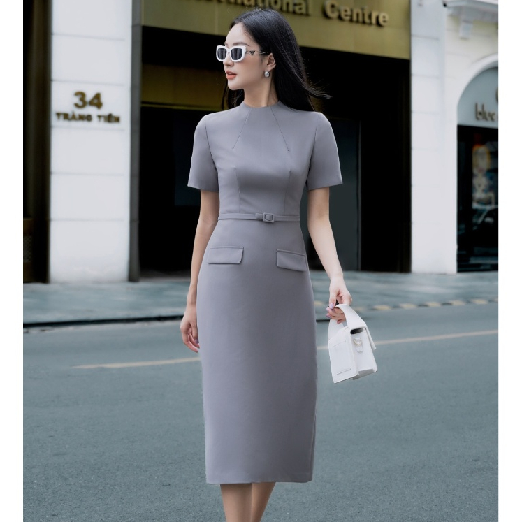 Đầm thiết kế JM Dress Design dài cổ leo 1F28.2308PL