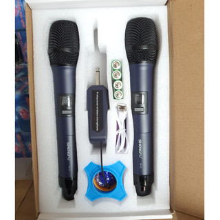 Micro hát karaoke W15 2 tay mic hút âm nhạy, micro đa năng, micro cho loa kéo, loa bluetooth
